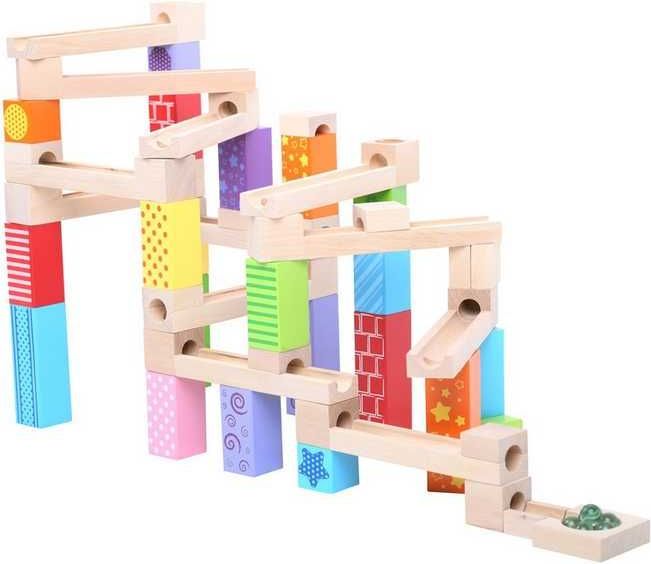 Bigjigs Toys Dřevěná kuličková dráha barevná - obrázek 6
