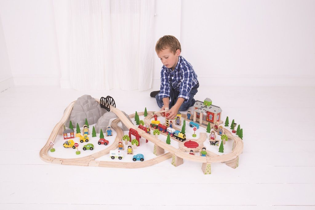 Bigjigs Rail Dřevěná vláčkodráha horská cesta 112 dílů - obrázek 14