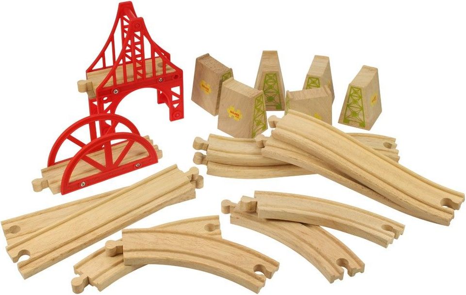 Bigjigs Rail Dřevěné koleje set most 18 dílů - obrázek 1