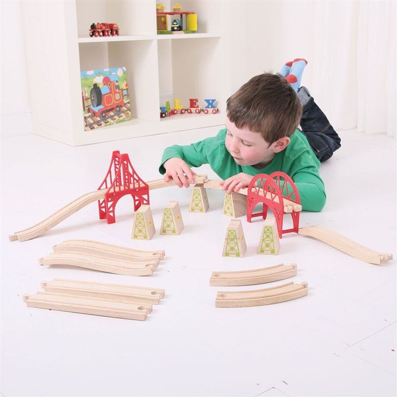 Bigjigs Rail Dřevěné koleje set most 18 dílů - obrázek 3