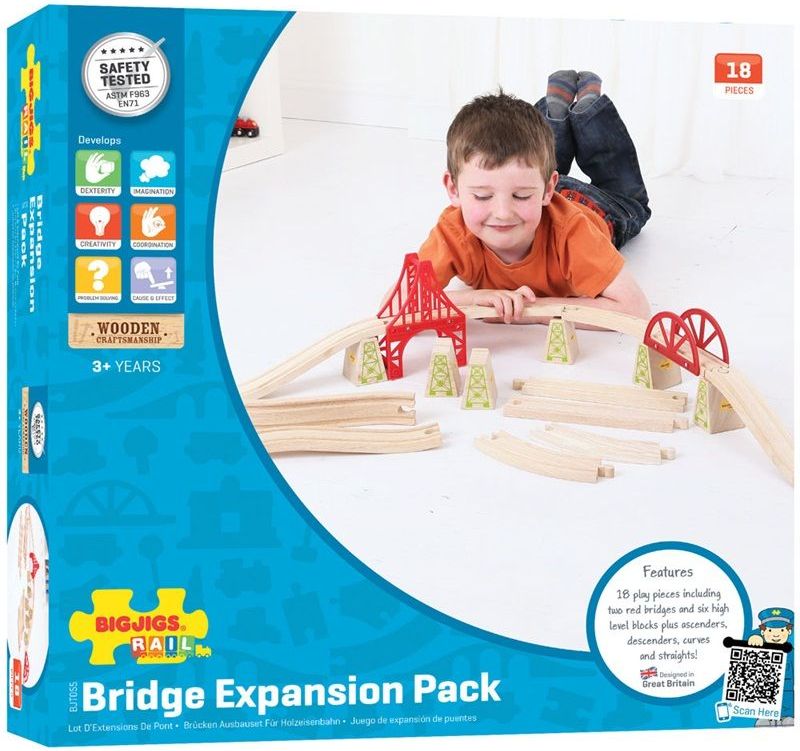 Bigjigs Rail Dřevěné koleje set most 18 dílů - obrázek 10
