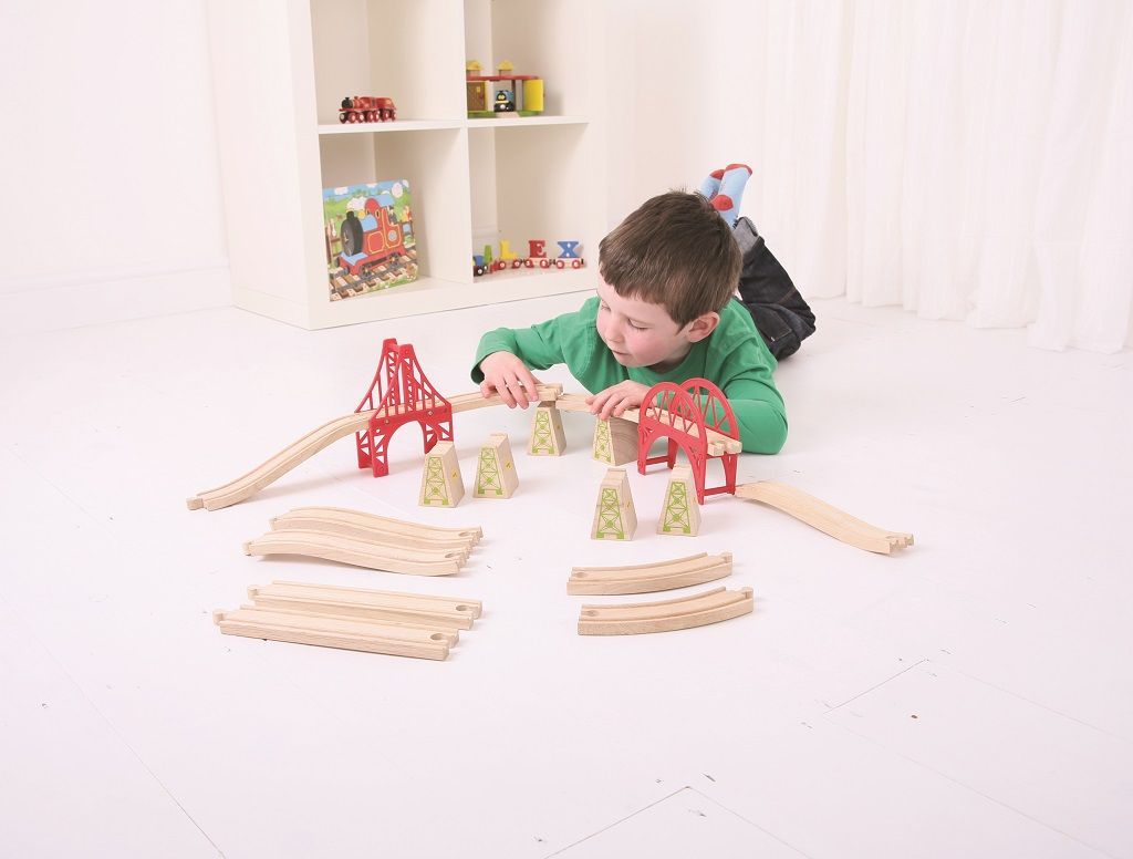 Bigjigs Rail Dřevěné koleje set most 18 dílů - obrázek 12
