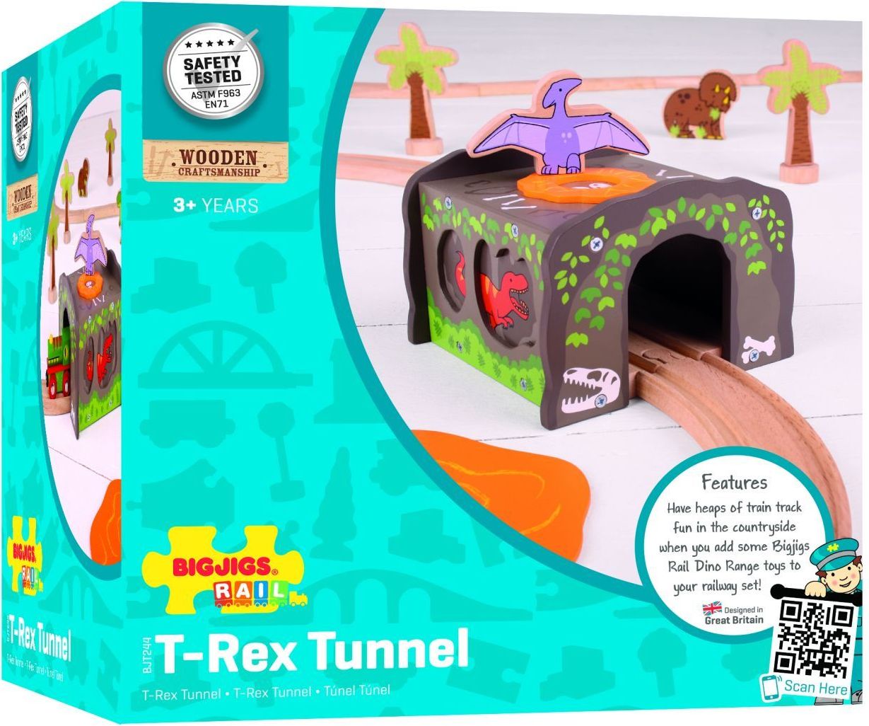 Vláčkodráha tunely - Dinosauří tunel, T-Rex (Bigjigs) - obrázek 14