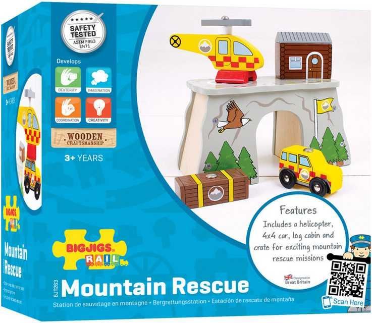 Vláčkodráha tunely - Horská služba s heliportem (Bigjigs) - obrázek 13