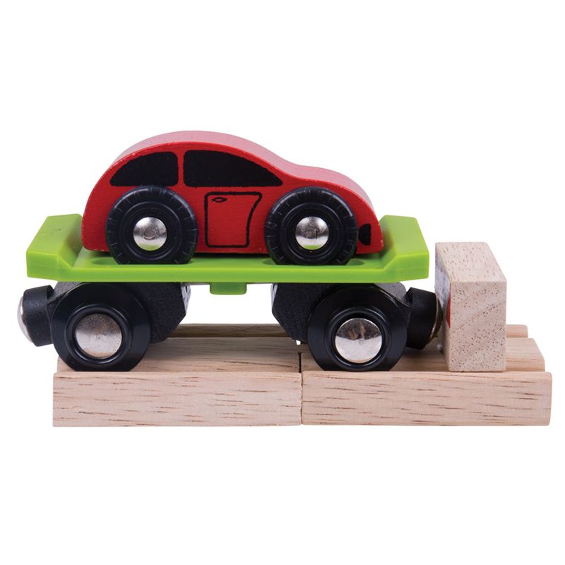 Bigjigs Rail Vagon s autem + 2 koleje - obrázek 4