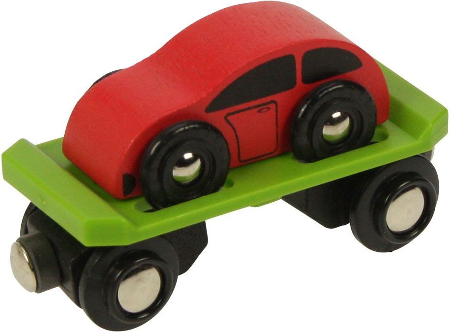 Bigjigs Rail Vagon s autem + 2 koleje - obrázek 5