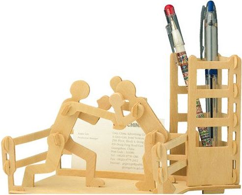 Woodcraft construction kit Woodcraft Dřevěné 3D puzzle stojánek na tužky box - obrázek 1