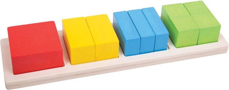 Bigjigs Toys Vkládací puzzle zlomky čtverce - obrázek 2