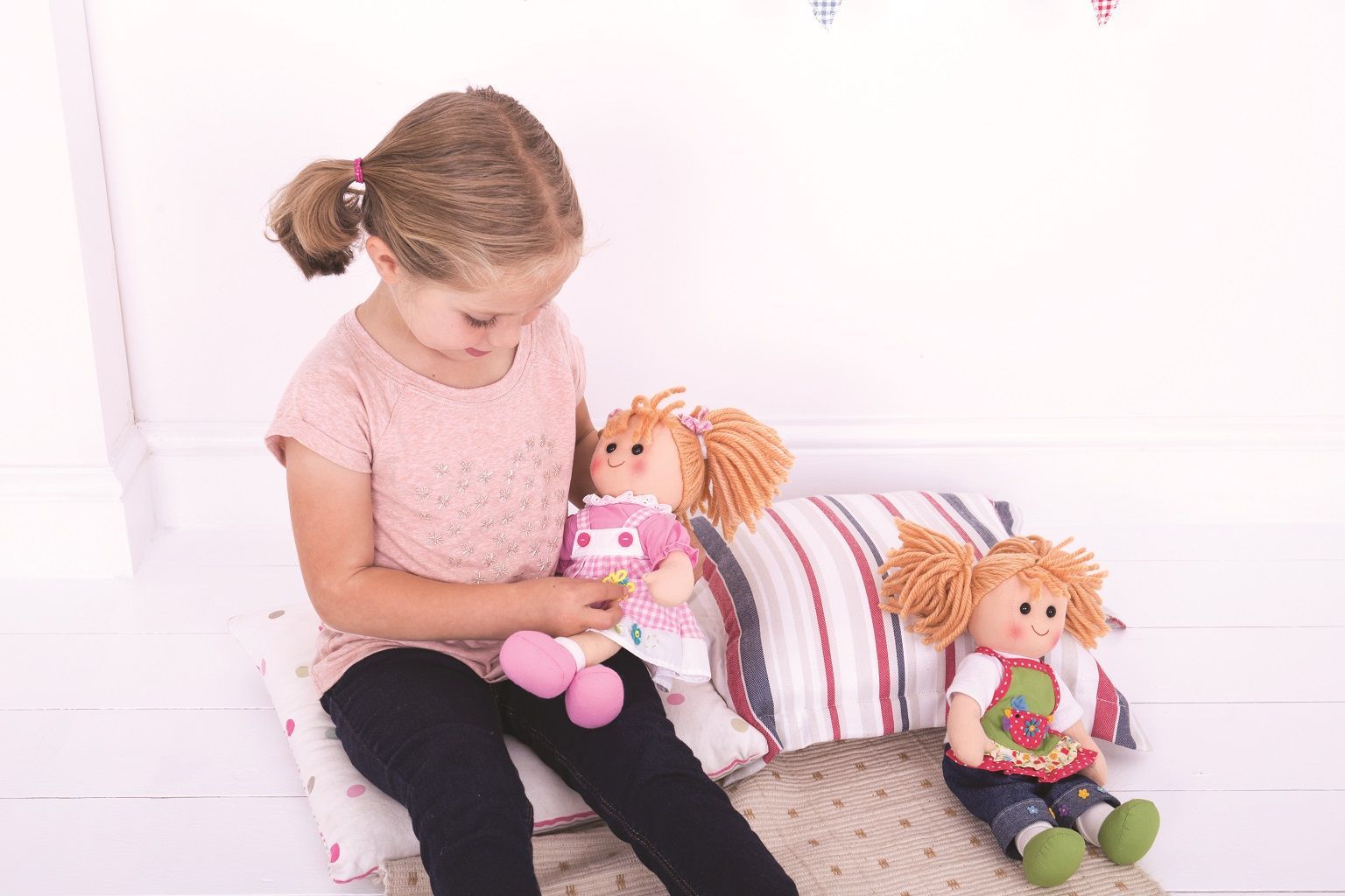 Bigjigs Toys Tyrkysové šaty se svetrem pro panenku 28 cm - obrázek 7