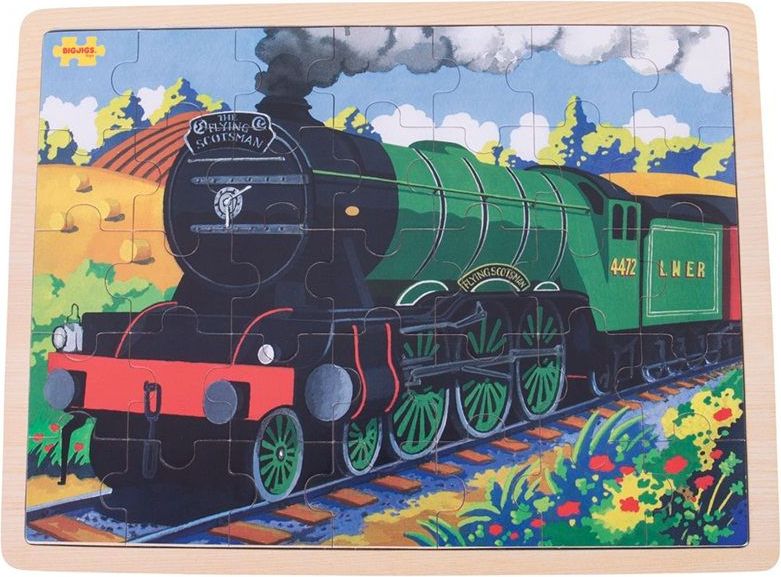 Puzzle na desce - Velké A3, Vlak Flying Scotsman, 35ks (Bigjigs) - obrázek 3