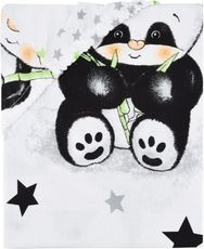 Prostěradlo dětské bavlna - PANDA na bílém - 140x70cm - obrázek 1