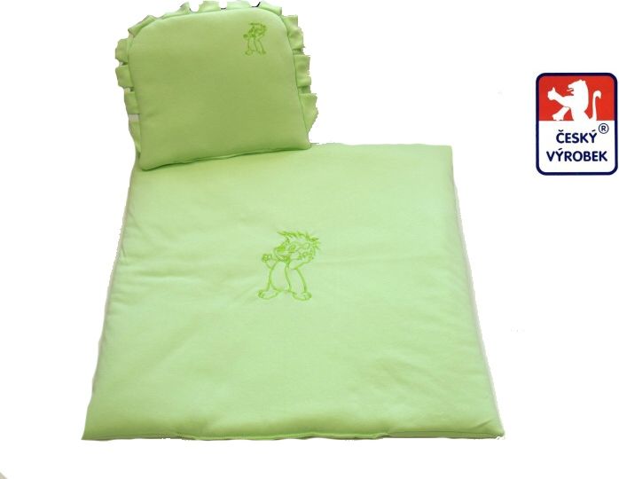 Peřinky na kočárek, Dětský svět, mako, zelené s ježkem - obrázek 1