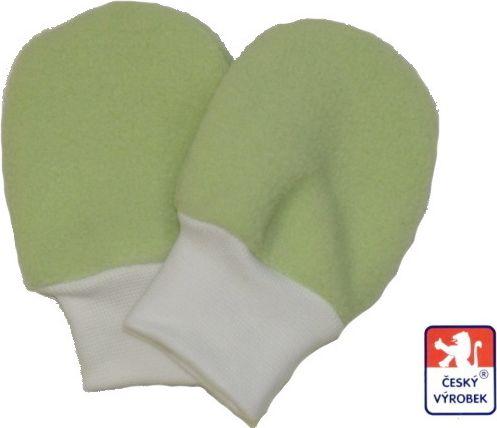Dětské/kojenecké rukavičky ťapky fleece, zelené vel.1 - obrázek 1