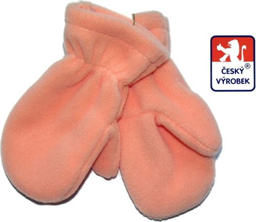 Dětské/kojenecké rukavičky s palečkem fleece, sv.oranžové vel.1 - obrázek 1