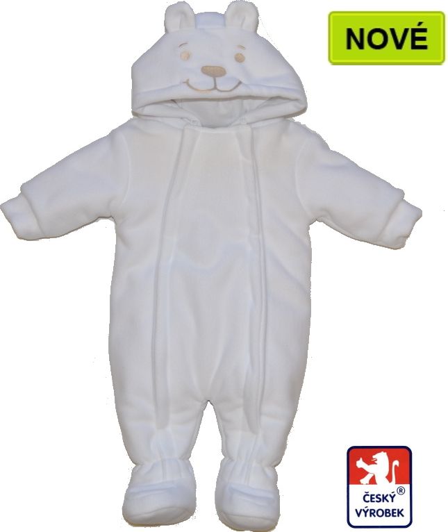 Zimní kojenecká kombinéza, BEAR, bílá, Dětský svět 86 - obrázek 1