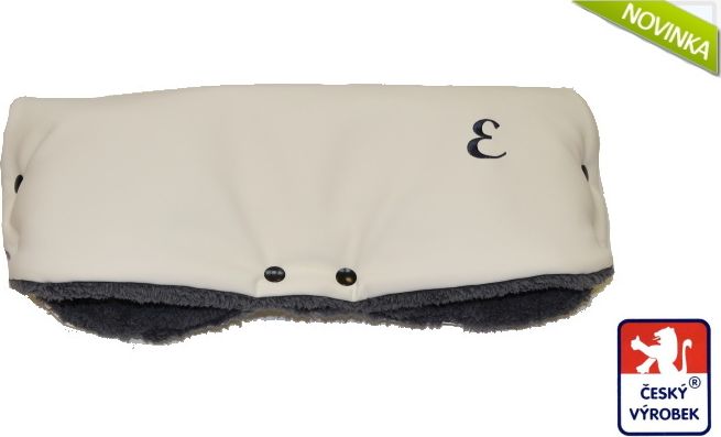Luxusní zimní rukávník na kočárek, Dětský svět, ELEGANC BEIGE/GREY - obrázek 1