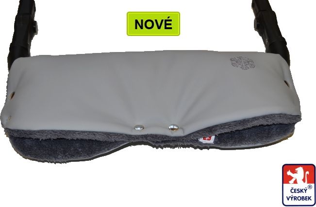 Luxusní zimní rukávník na kočárek, ELEGANC světle šedá/šedá, Dětský svět - obrázek 1