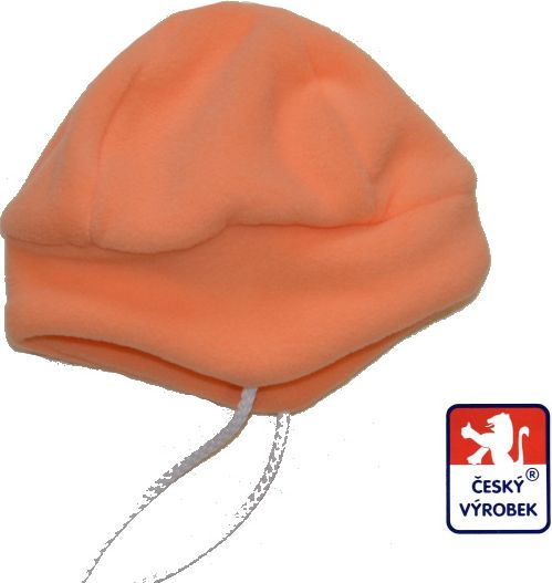 Dětská zimní kojenecká čepička pro miminko Kuklička, oranžová vel.4 - obrázek 1