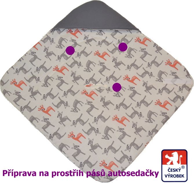 Kojenecká rychlozavinovačka do autosedačky, Dětský svět, šedá s Medvídkem cute teddy - obrázek 6