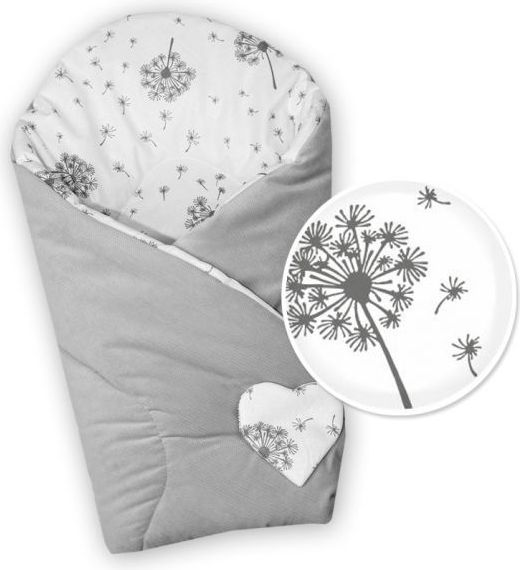 Oboustranná zavinovačka Baby Nellys, Velvet - Pampelišky šedá - obrázek 1