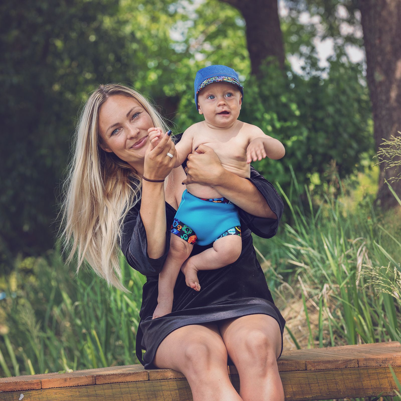 Unuo Neoprenové kojenecké plavky Velryby kluk (Baby swimsuit) Velikost (Size): XS - obrázek 2
