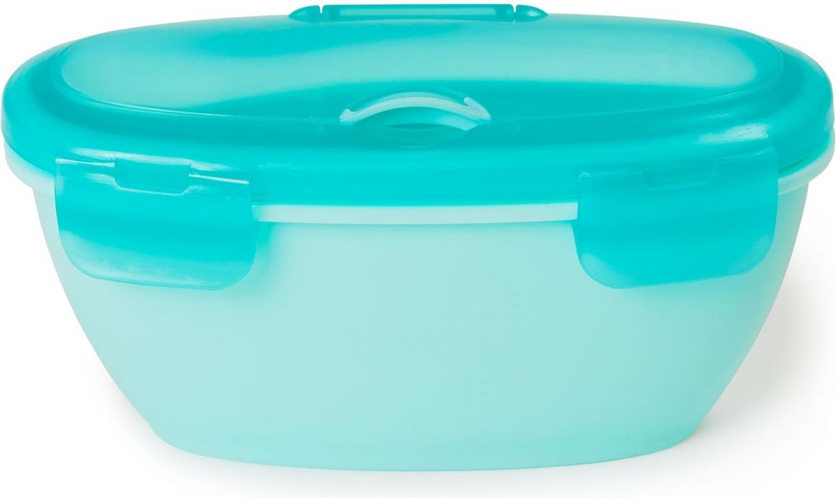 Skip Hop Miska s lžičkou v ochranném pouzdře Easy Serve Teal 240ml, 3m+ - obrázek 4
