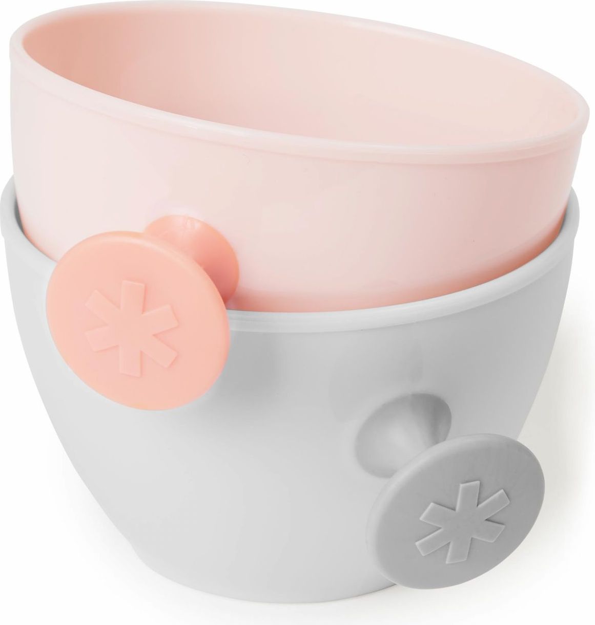 Skip Hop Misky s víkem a držákem Easy Grab Grey, Coral 2 x 240ml, 3m+ - obrázek 4