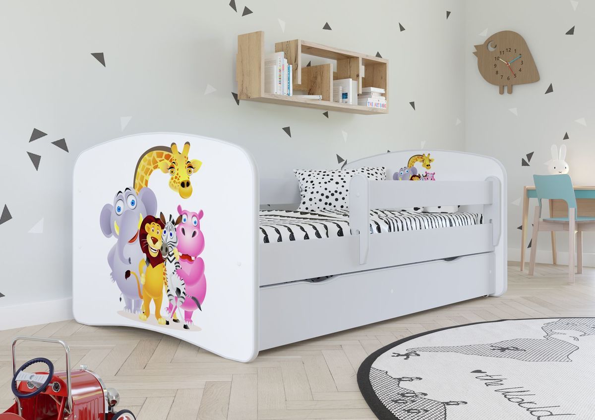 Dětská postel Ourbaby ZOO III bílá 180x80 cm - obrázek 1