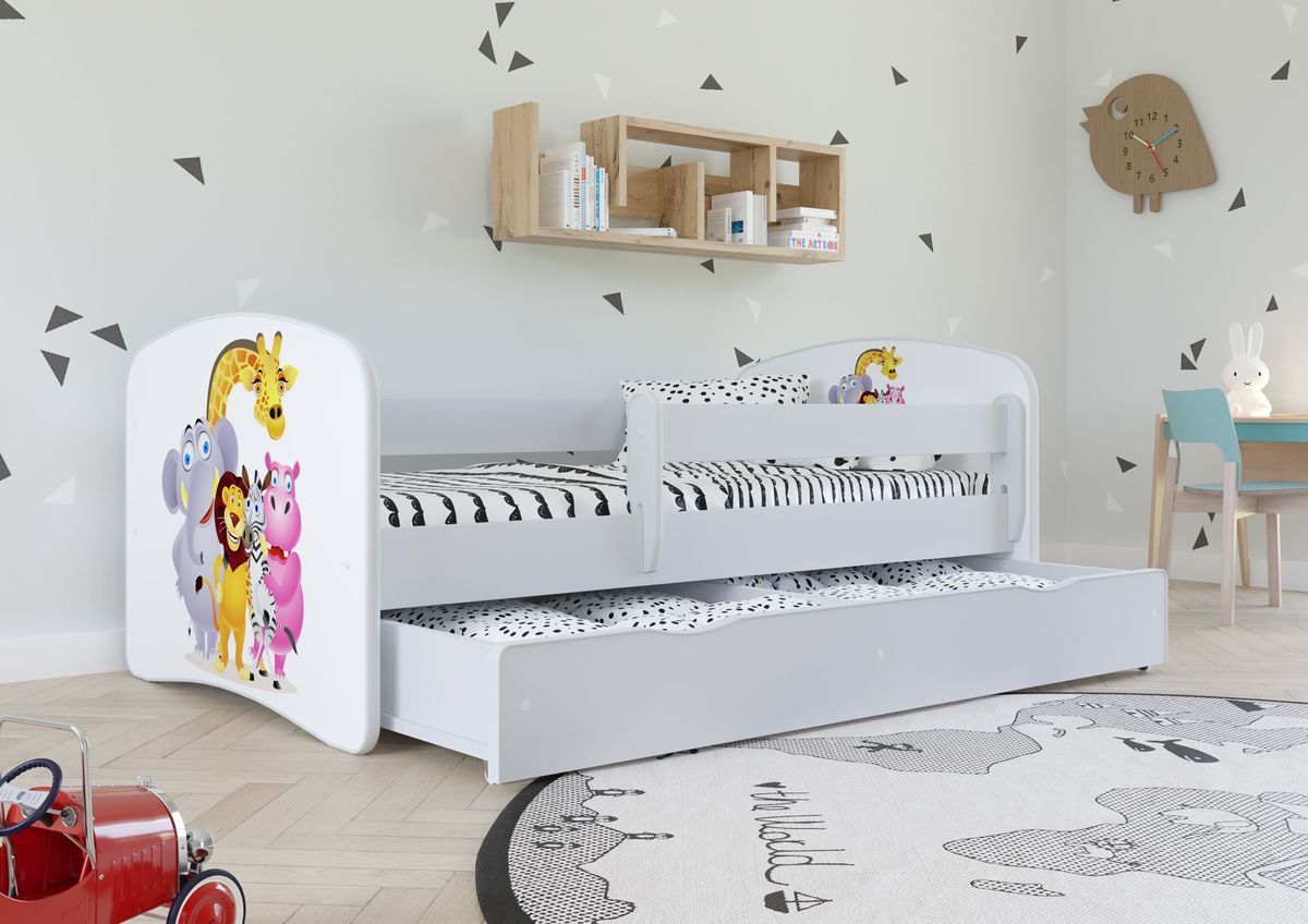 Dětská postel Ourbaby ZOO III bílá 180x80 cm - obrázek 2