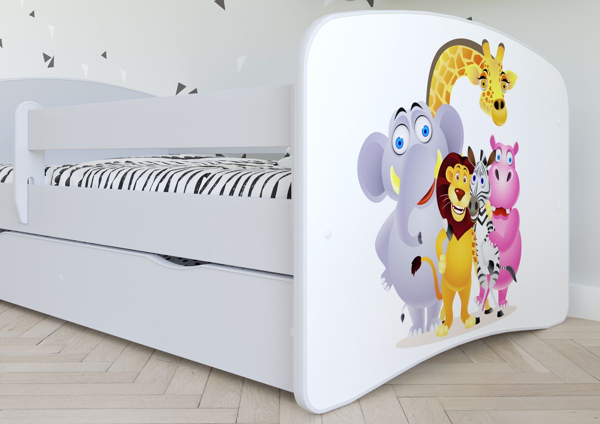 Dětská postel Ourbaby ZOO III bílá 180x80 cm - obrázek 3