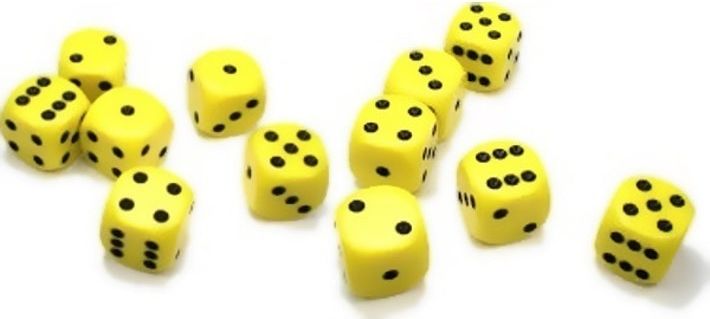 Chessex Hrací kostka šestistěnná matná 16mm Barva: bílá / černá - obrázek 17