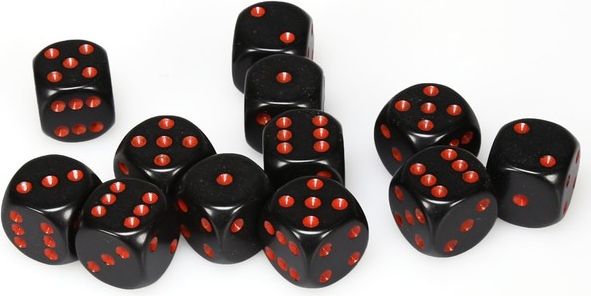 Chessex Hrací kostka šestistěnná matná 16mm Barva: slonovina / černá - obrázek 3
