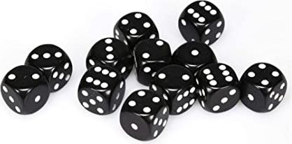 Chessex Hrací kostka šestistěnná matná 16mm Barva: slonovina / černá - obrázek 5