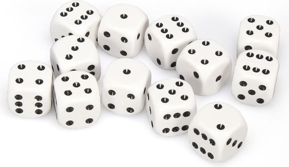Chessex Hrací kostka šestistěnná matná 16mm Barva: slonovina / černá - obrázek 17