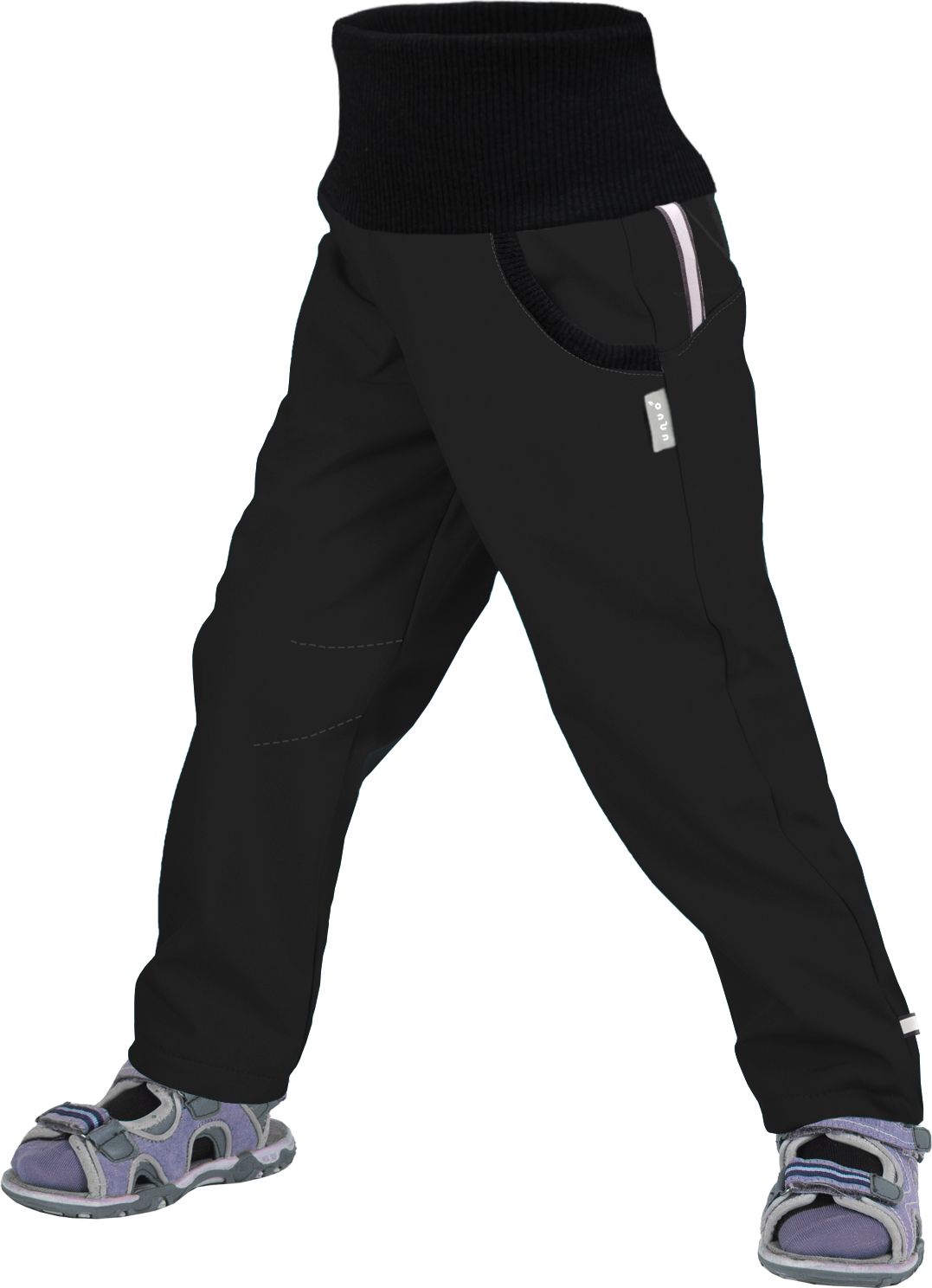 Unuo,  Softshellové kalhoty bez zateplení Street, Černá (Softshell kids trousers) Velikost (Size): 110/116 - obrázek 1