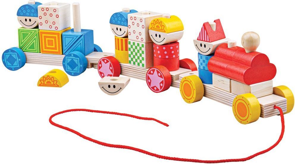 Bigjigs Toys Bigjigs Baby Dřevěný vláček s nasazováním poškozený obal - obrázek 2