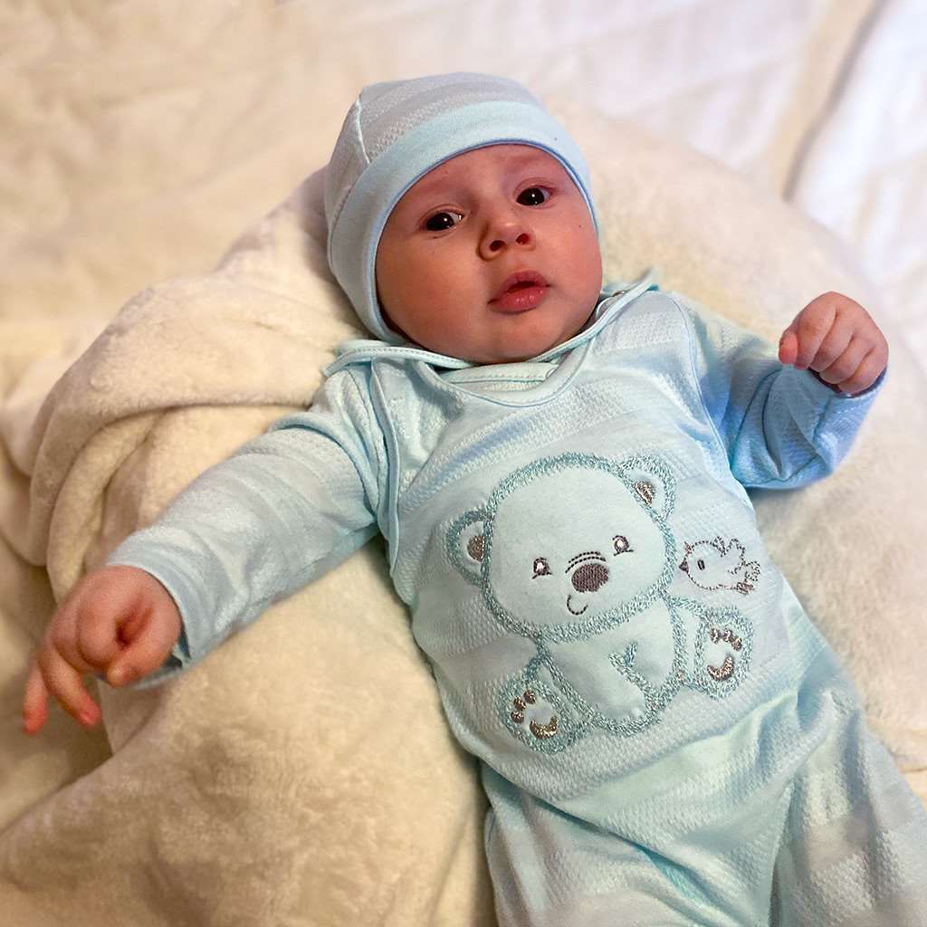 Kojenecká soupravička do porodnice New Baby Sweet Bear Varianta: modrá/50 - obrázek 39