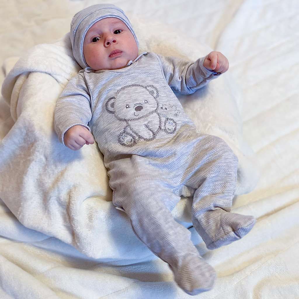 Kojenecká soupravička do porodnice New Baby Sweet Bear Varianta: modrá/50 - obrázek 59