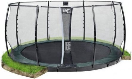 Trampolína EXIT InTerra Ground Level 305 cm s ochrannou sítí Zelená - obrázek 1