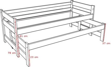 DĚTSKÁ POSTEL S PŘISTÝLKOU GABKA BÍLÁ 180 x 80 cm - obrázek 3