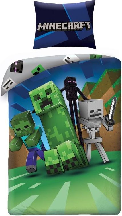 HALANTEX Povlečení Minecraft Monsters  Bavlna, 140/200, 70/90 cm - obrázek 1