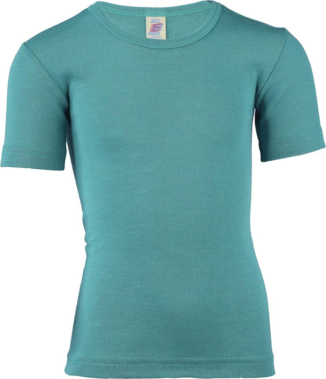 Merino/hedvábí tričko Engel - ledově modré
