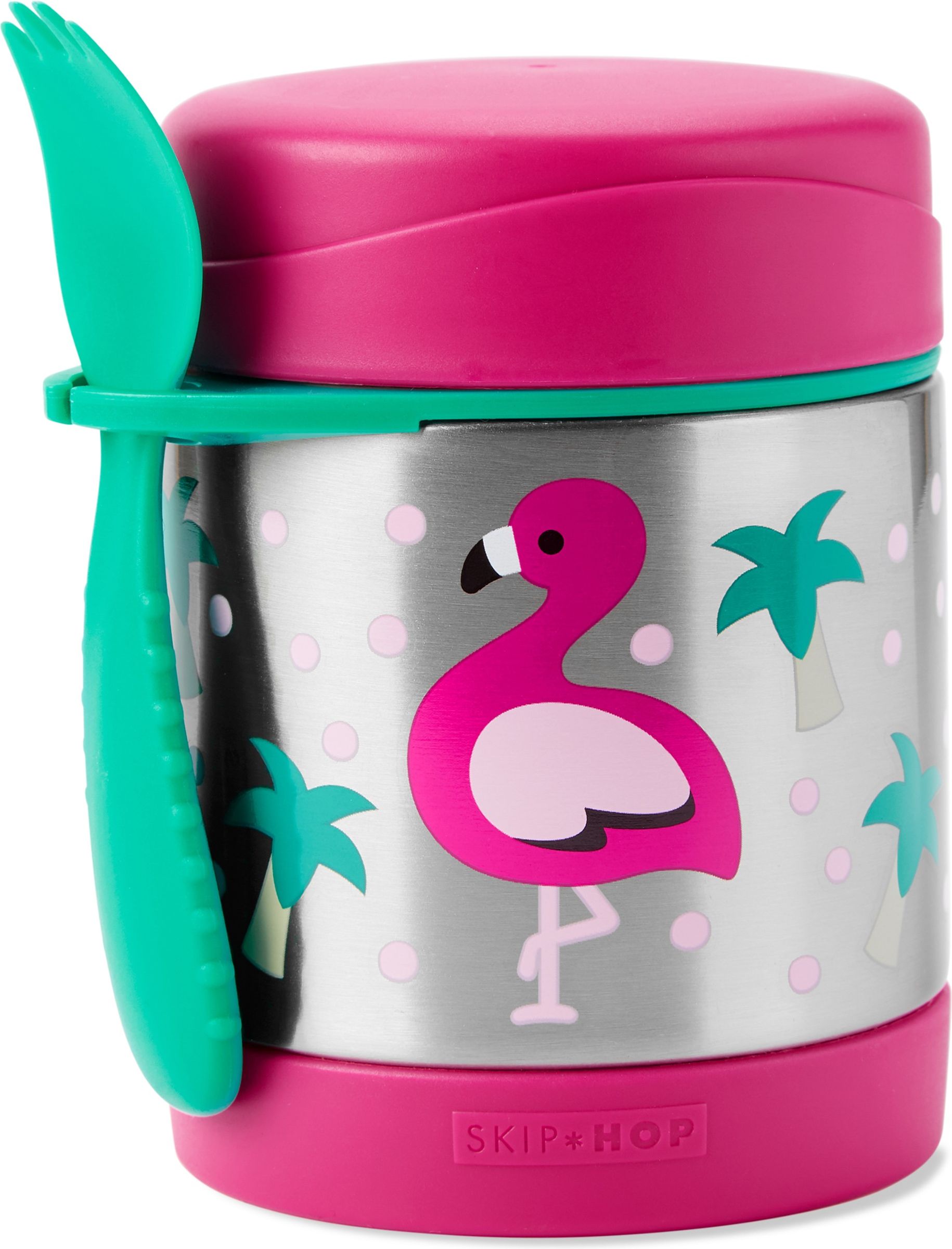 SKIP HOP Zoo Termoska na jídlo se lžičko/vidličkou Plameňák 325ml, 12 m+ - obrázek 1