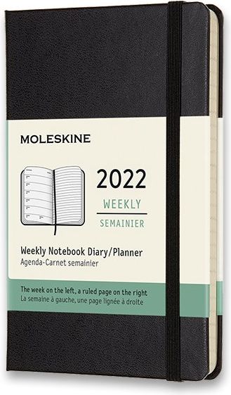 Moleskine Diář 2022 - tvrdé desky černý A6 týdenní - obrázek 1