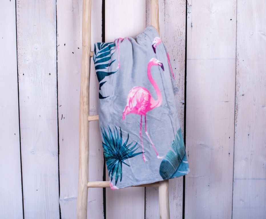 Deka z mikrovlákna 150 x 200 cm – Plameňák