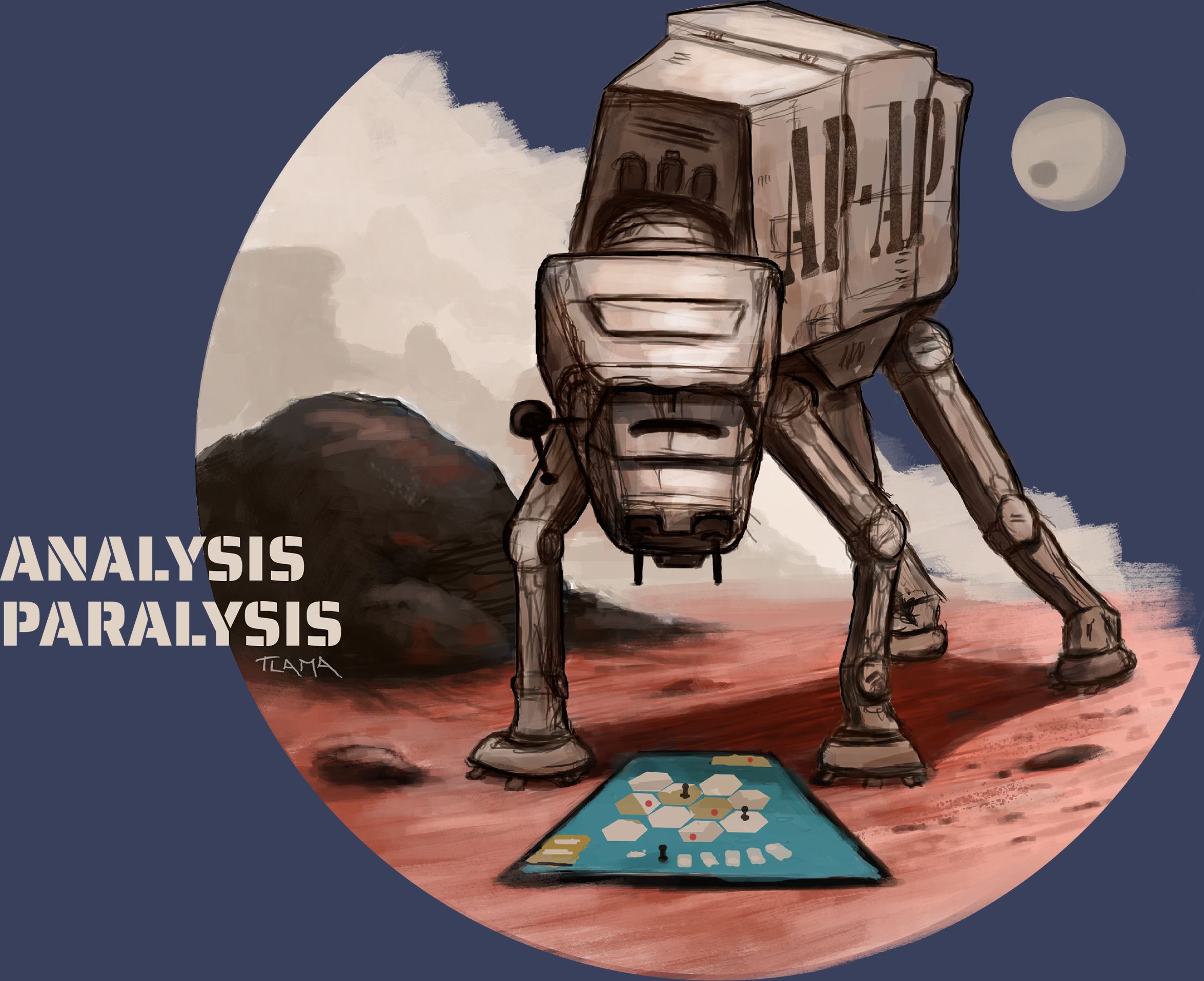 TLAMA games T-shirt "Analysis - Paralysis" Barva: čokoládová, Velikost: L - obrázek 2