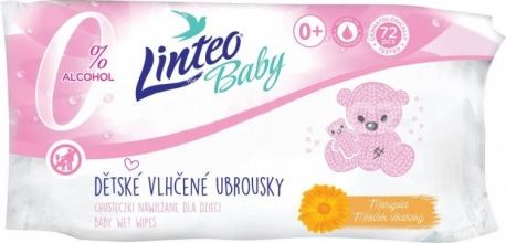 Vlhčené ubrousky LINTEO BABY Měsíček lékařský - 72 ks v bal. - obrázek 1