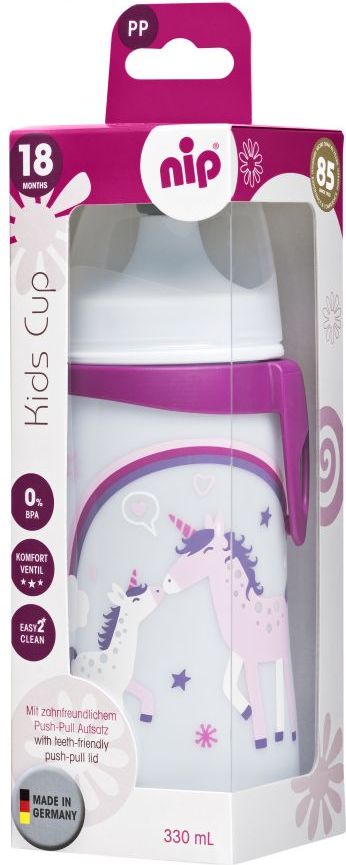 Lahev s pítkem 330 ml NIP Kids Cup Girl - obrázek 1