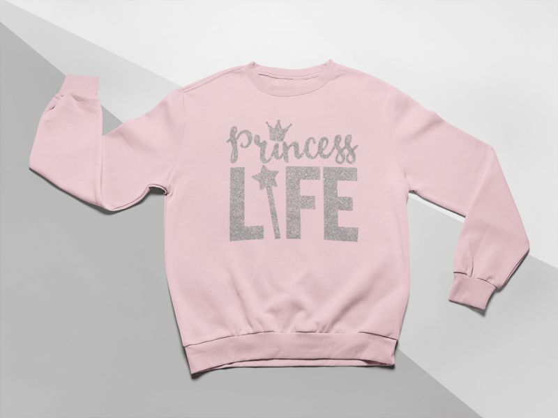 KIDSBEE Moderní dětská dívčí mikina Princess Life - růžová, vel. 104 - 104 - obrázek 1