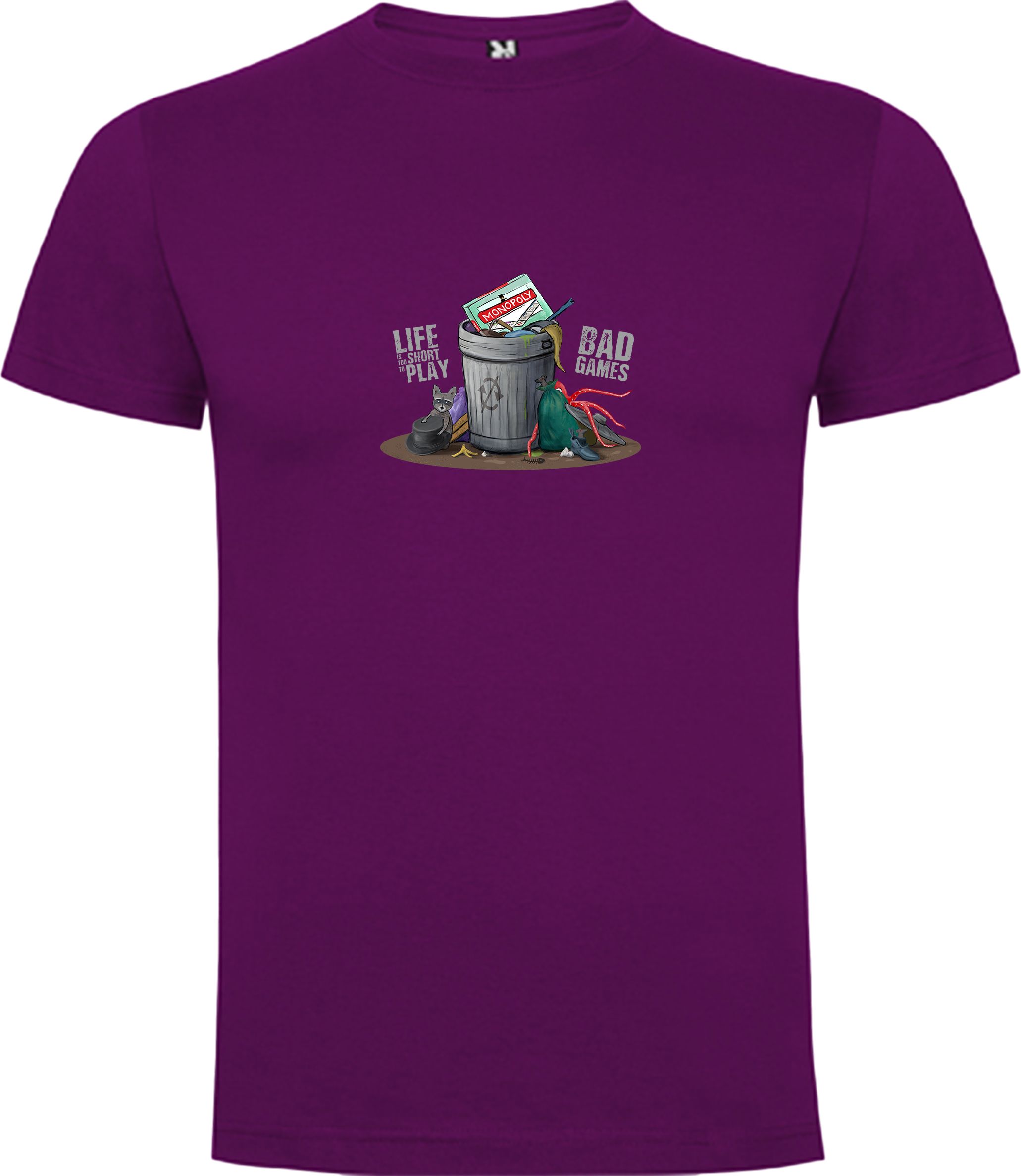 TLAMA games T-shirt "Life is too short" Barva: purpurová, Velikost: XXL - obrázek 1